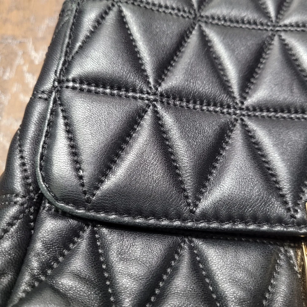 Michael Kors Black Leather Quilted Sloan Bag